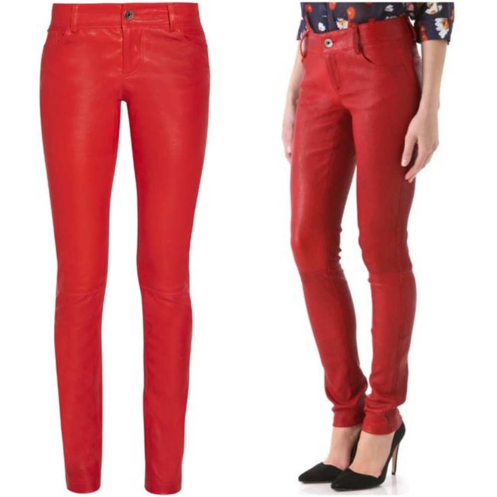 100% lamb leather pants